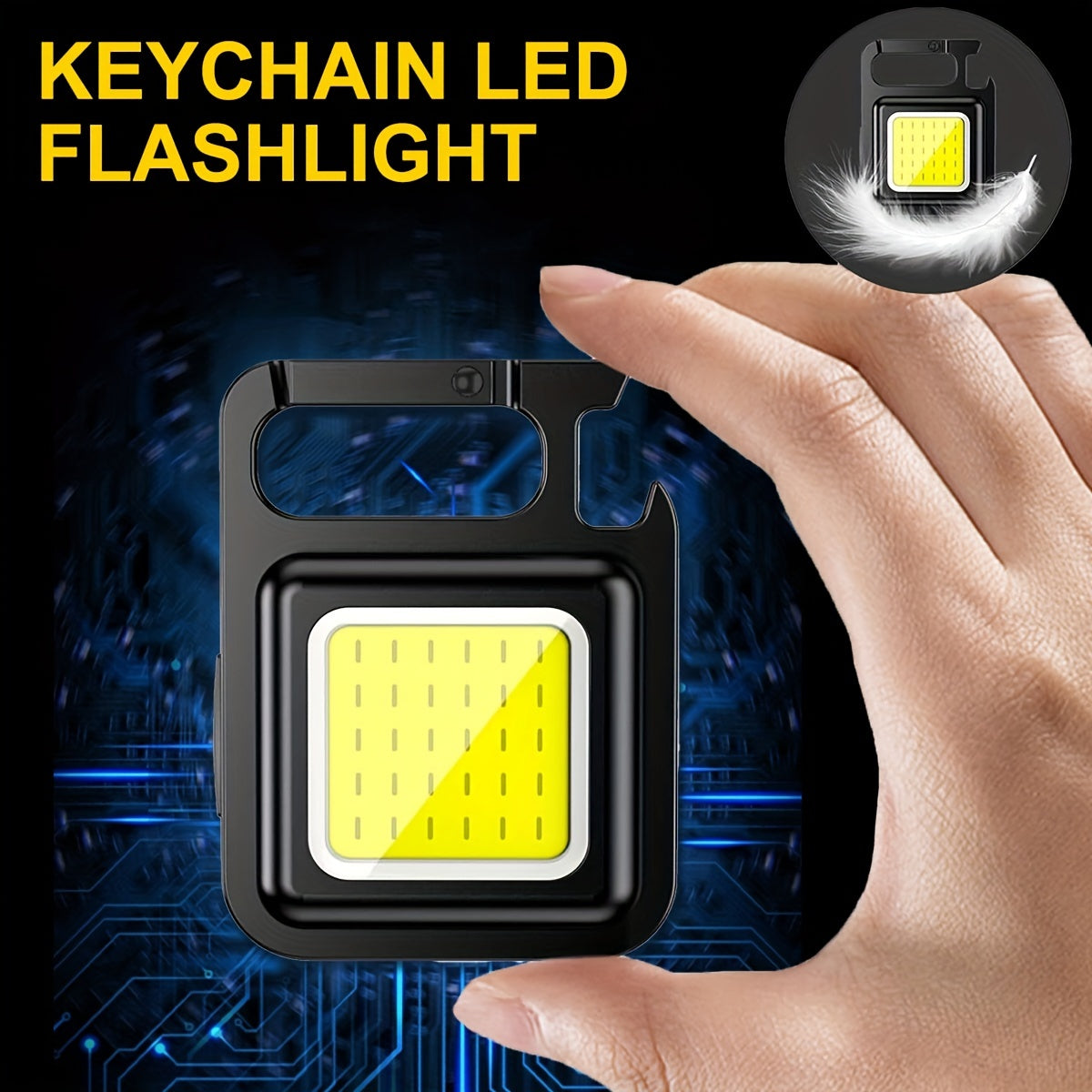 Ultra-heldere Oplaadbare LED Zaklamp Sleutelhanger – Draagbaar, USB-oplaadbaar, 500mAh