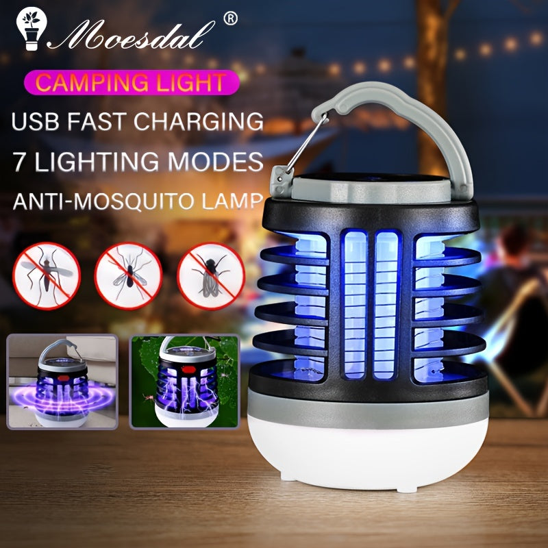 LiHangStar Portable LED Camping Lantern - USB Rechargeable, Anti-Mosquito, with Hook for Outdoor Adventures, Hiking, Fishing & Emergencies