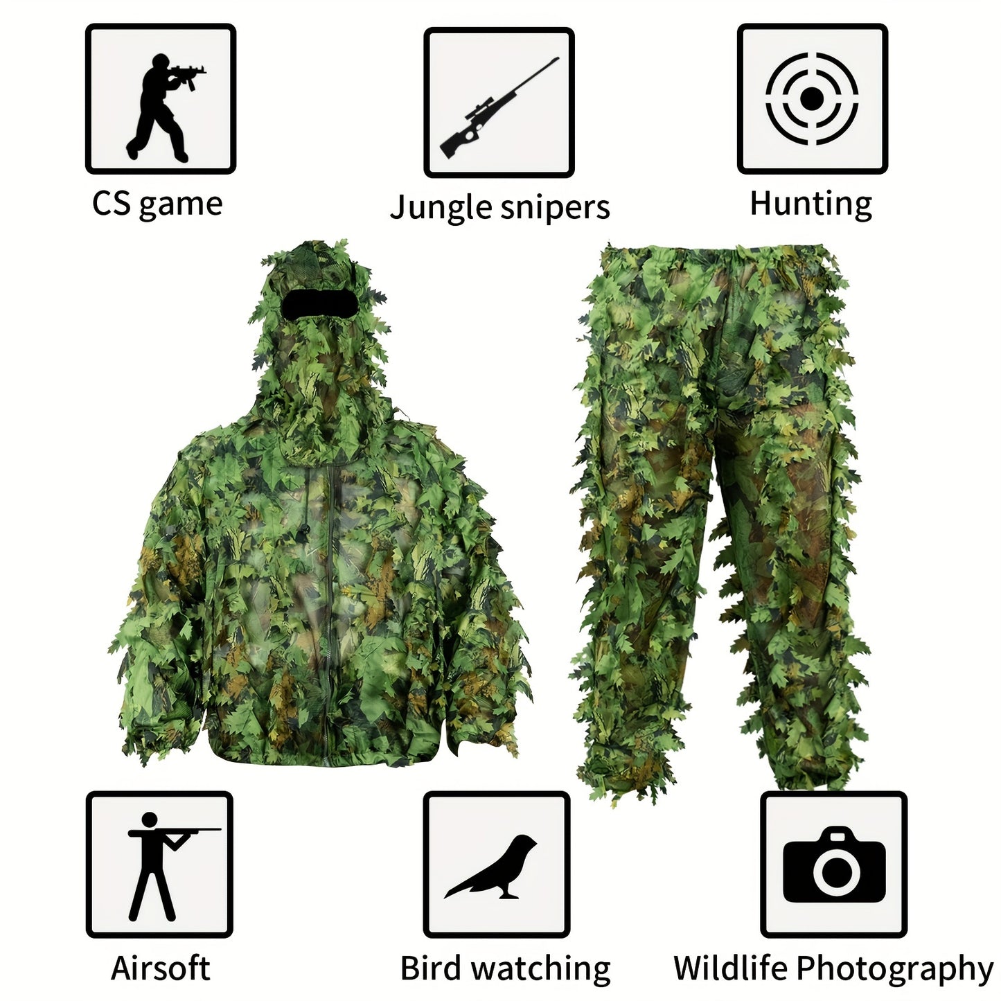 Set of for Geely Uniforms 3D Leaf Camouflage Uniform Tactical Equipment Clothing
