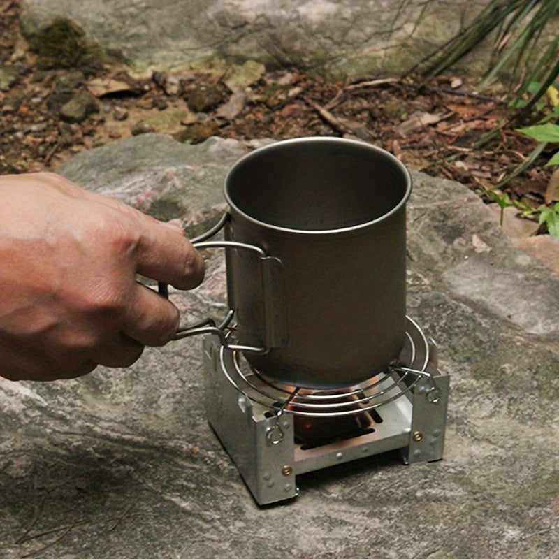 2pcs/set, Lightweight & Durable Folding Camp Stove, Portable For Outdoor Camping Hiking BBQ