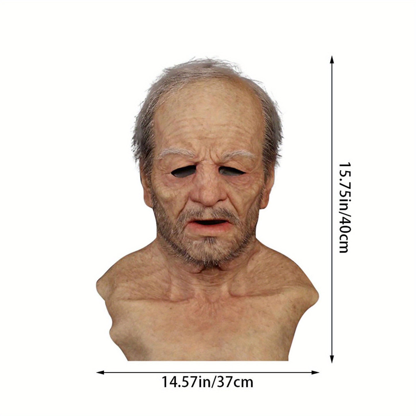 Elegant Silicone Grandpa Mask, Full Cover Adult Halloween Costume, Anime Themed, Soft Party Headgear, Novelty Accessory for Festive Events