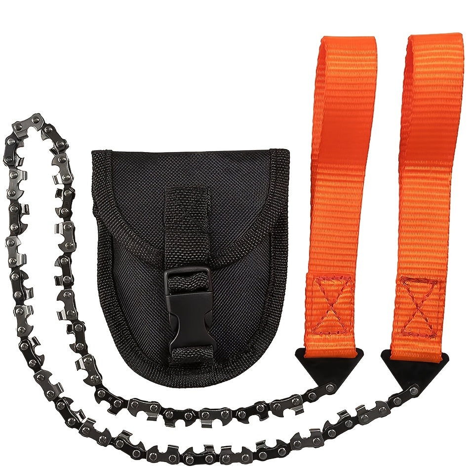 The Ultimate Pocket Chain Saw: Portable, Non-Slip Handle & Sharp Teeth Blades for Garden, Wood Cutting, Hiking & Camping!