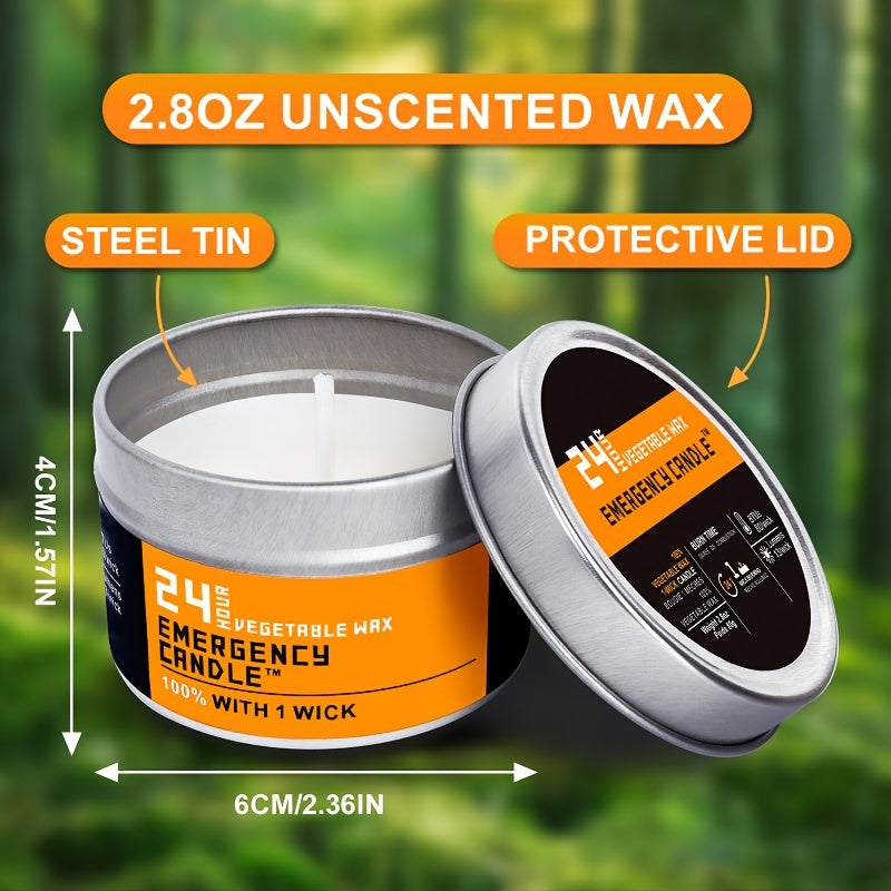 4-Pack Unscented Paraffin & Soy Wax Emergency Candles