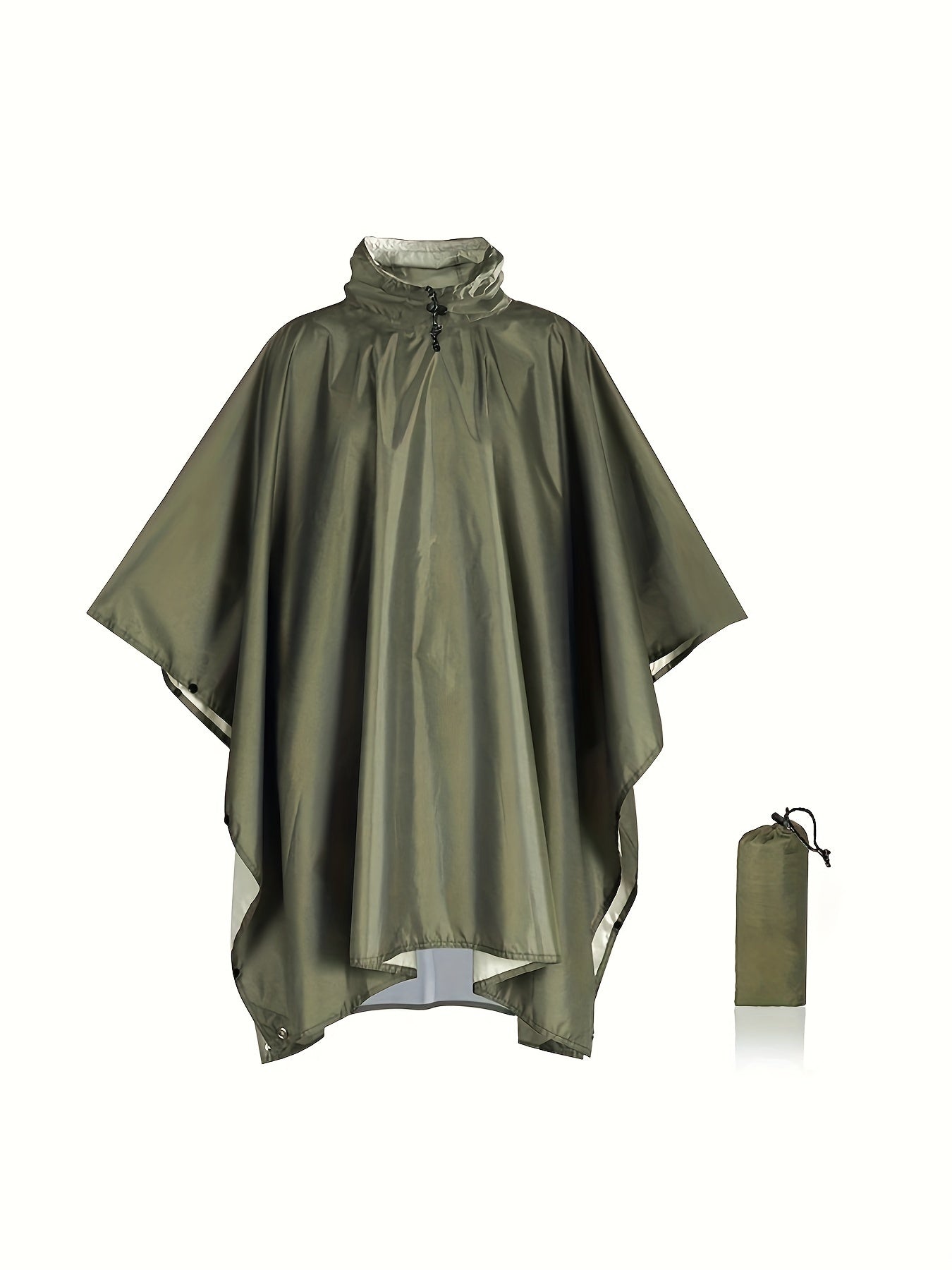 Men's Casual Solid Waterproof Hooded Raincoat, Long Sleeve Hooded Rain Poncho Jacket, Mans Rainsuit Outdoor