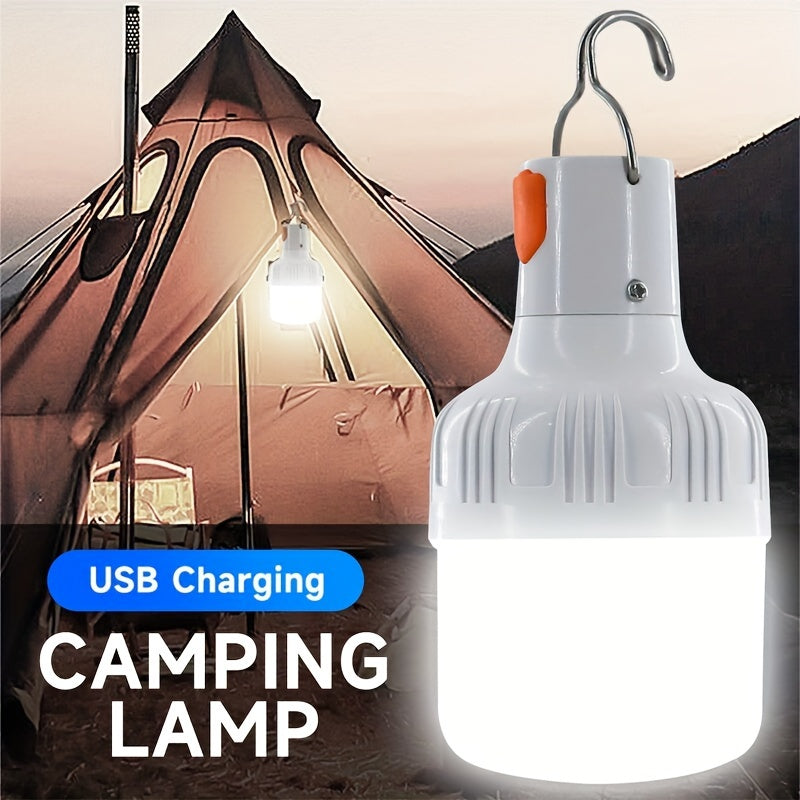 Outdoor USB Rechargeable Flashlight, LED Lamp Bulbs, Portable Lantern Night Lights, High Brightness Light With Hook, For Emergency, Adventure, Camping, Fishing