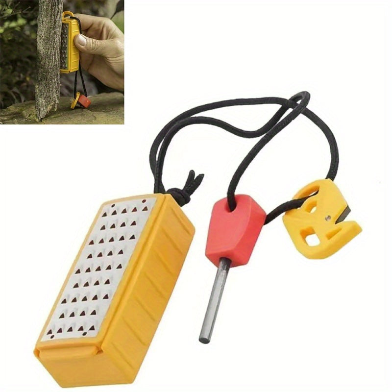 Portable Fire Starter Kit with Stainless Steel Wire Saw - Durable Plastic, Ideal for Outdoor Survival & Camping, Includes Lighter and Flint, Essential BBQ Accessory