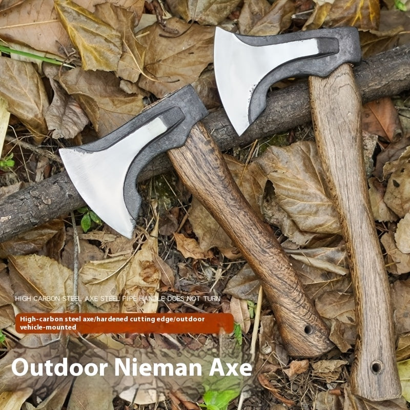 1pc Nieman Hatchet Axe - Outdoor Multifunctional Wood Chopping and Woodcarving Tool with High Carbon Steel Blade, Plain Edge, and Hardwood Handle
