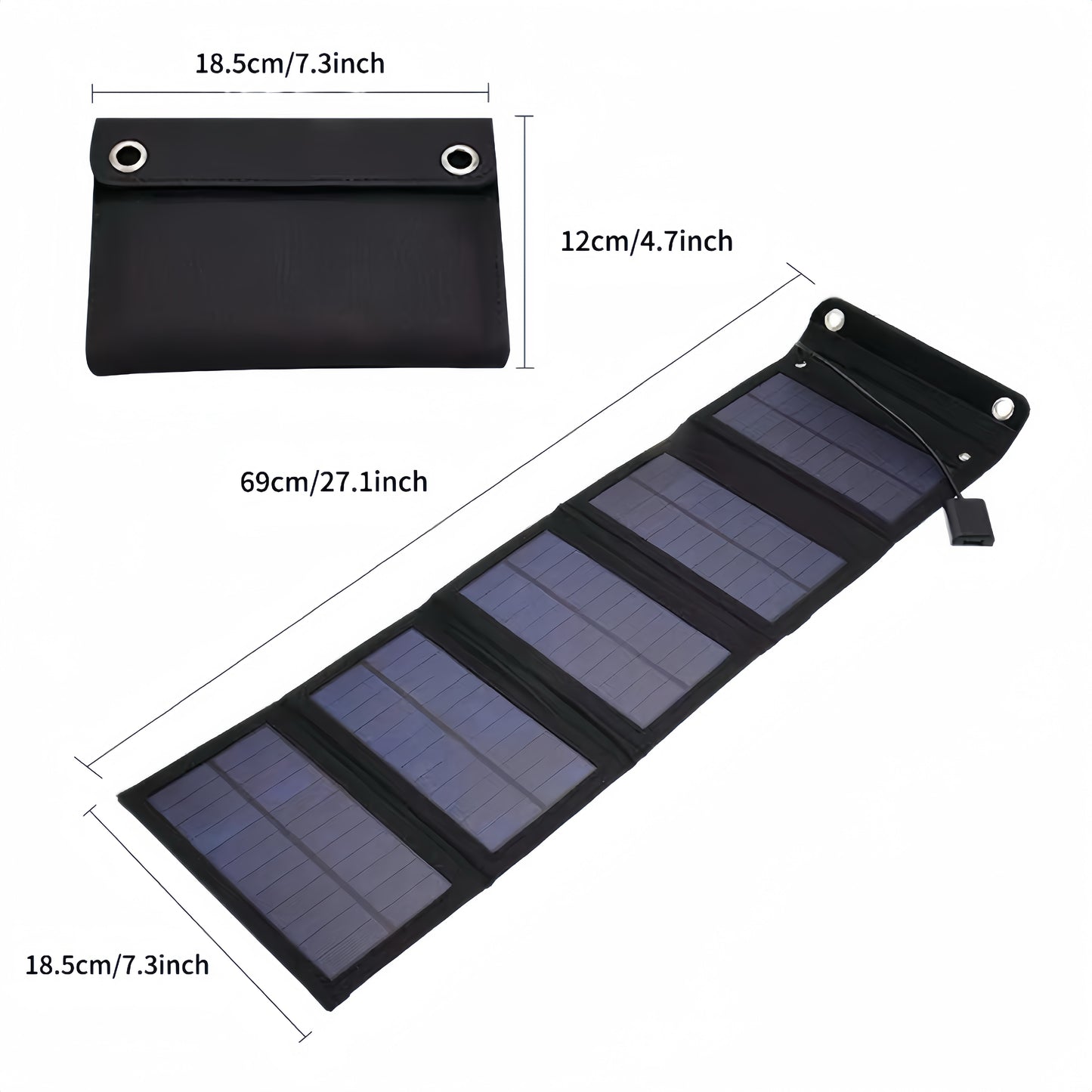 1pc 25W Portable Folding Solar Panel Charger, Monocrystalline Silicon, USB Interface, High Conversion Rate 22%, 3-in-1 Fast Charging Cable, Ideal for RV, Phone, Outdoor Camping & Hiking Emergency Charging, Magnetic Material, USB Powered (No Battery)