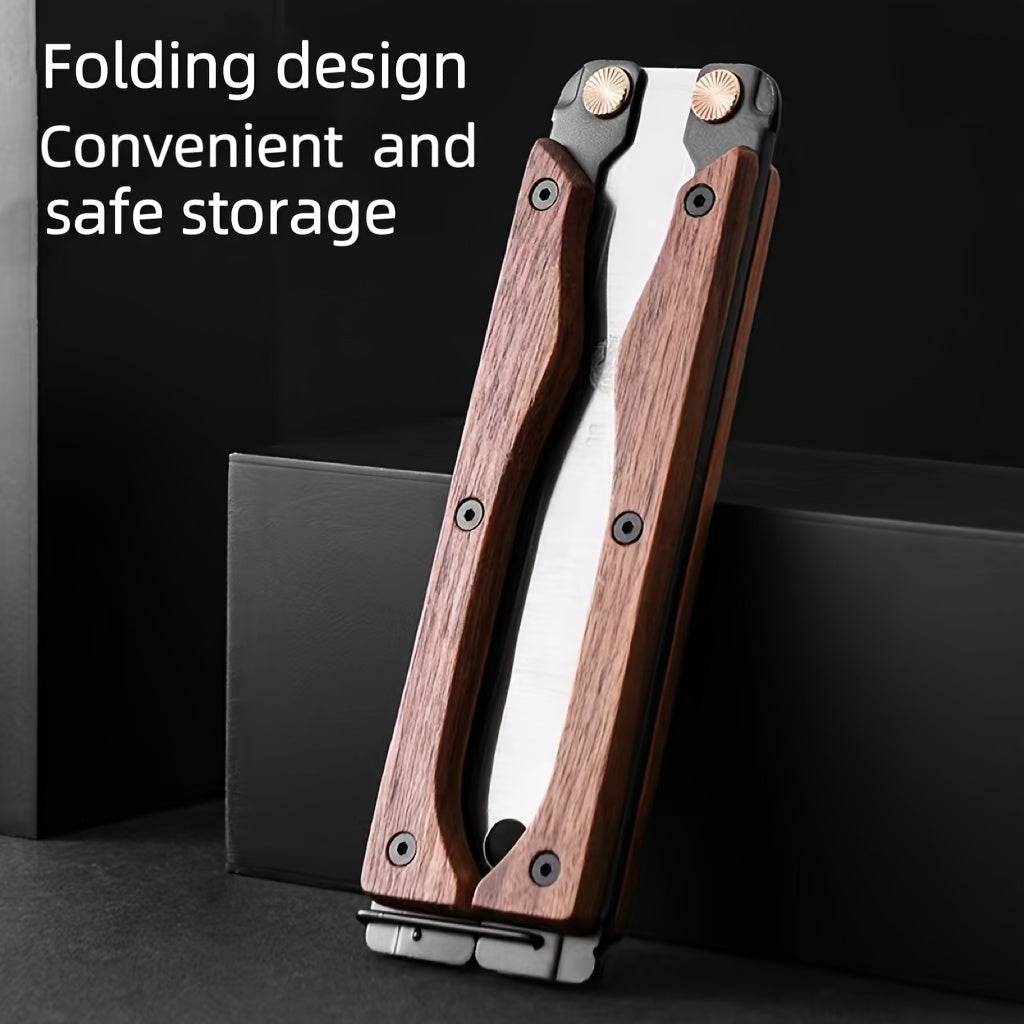 1pc Durable SK5 Steel Folding Saw - Multi-Functional Double-Edge Hand Saw for Woodworking, Chrome Vanadium Alloy, Ergonomic Handle with Safety Lock, Portable Design, Ideal for Solid Wood, Tree Cutting, Board Cutting, Bamboo Cutting, PVC Cutting