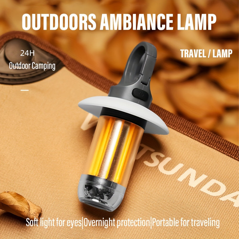 Super Bright LED Camping Light, Rechargeable Flashlight, Outdoor Portable Lantern With Hook, 5 Modes, Long Battery Life, Suitable For Camping, Hiking, Night Fishing, Adventure, Etc.