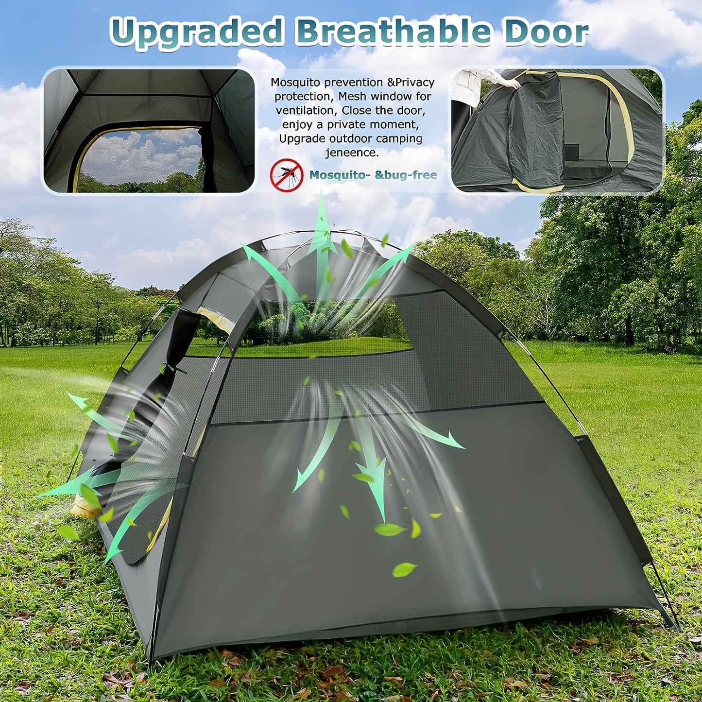 Camping Tent, 2-5 People Tents for Camping with Shelter, Family Dome Easy Set Up Tent with Removable Rainfly, Lightweight Tent for Camping, Traveling, Hiking, Outdoor