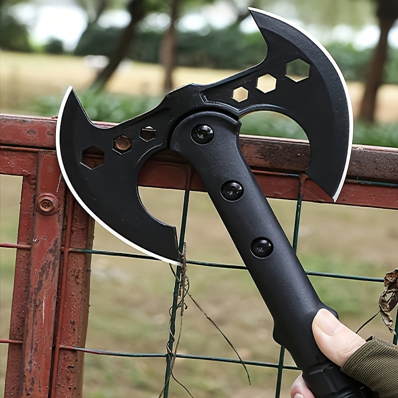 Versatile Stainless Steel Axe with Dual Blades for Firewood Splitting - Perfect for Outdoor, Camping & Picnics