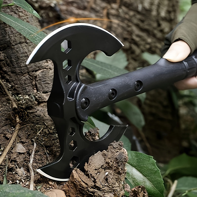 Versatile Stainless Steel Axe with Dual Blades for Firewood Splitting - Perfect for Outdoor, Camping & Picnics