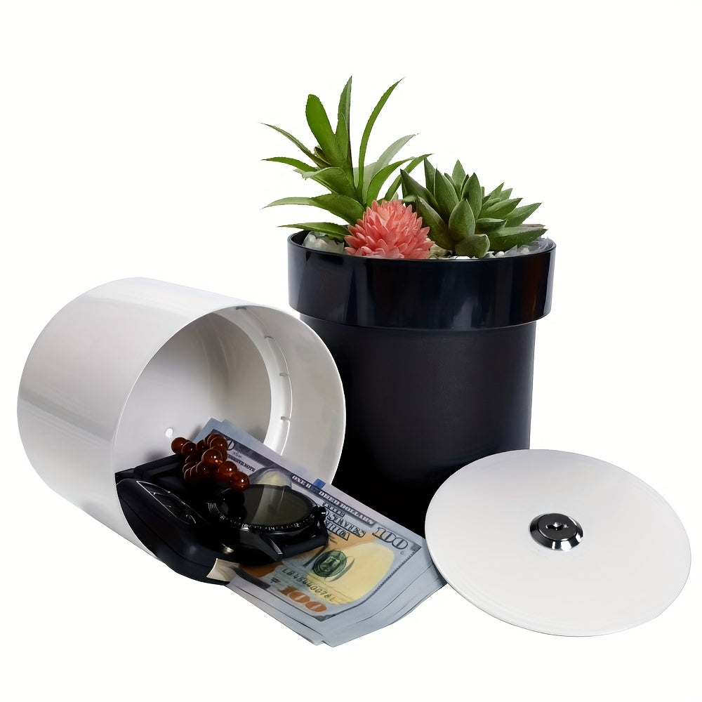 1pc Flower Pot Diversion Safe With Key Lock, Secret Key Safe Lock Box, Flower Pot Key Holder For Outdoor, Garden, Home, Office, Yard Hiding Vault Cash, Plants Not Include