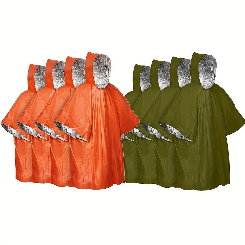 2 or 4-Pack Emergency Blankets, Polyester Film Reversible Warm Raincoat Blankets, Insulated Emergency Thermal Blankets, Reflective Visibility Enhanced, Outdoor Camping Survival Gear, Car Emergency Blankets, TPE Material, No Magnesium Rod/Flintstone