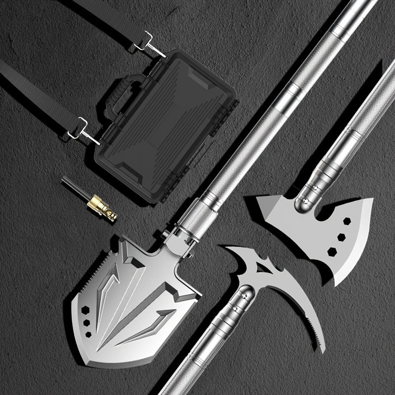 Survival Axe & Shovel Tool Kit, Multifunctional Camping Gear Set, Emergency Shovel For Trenching, Digging, Cutting, With Carry Case