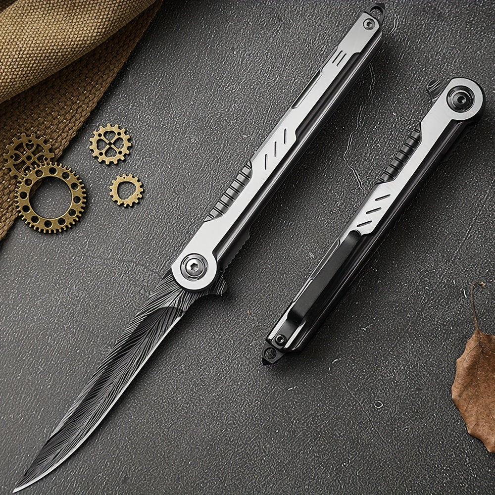 2pcs Stainless Steel Folding Knives - Lightweight, Versatile EDC Pocket Knives for Camping, Hiking & Everyday Use