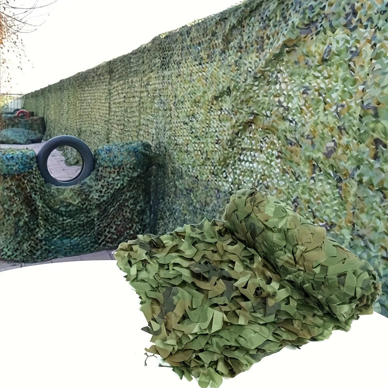 Professional Jungle Camo Netting - Single Layer, UV Protection & Shade for Hunting and Fishing, Light Green Nylon