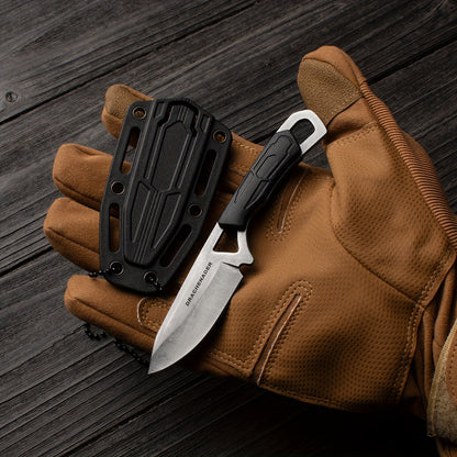 1pc Ultra-Lightweight 6.86cm Stainless Steel Mini Fixed Blade Knife - EDC Full Tang with Textured Grip & Durable ABS Sheath, Ideal for Outdoor Adventures & Everyday Use