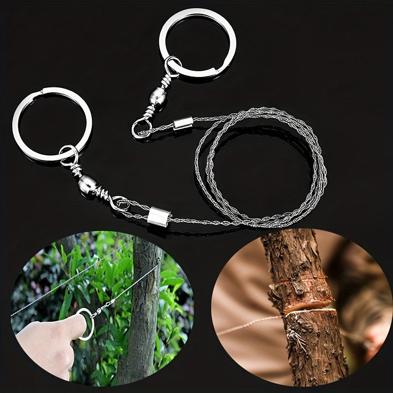 1pc Emergency Survival Gear, Steel Wire Saw For Camping, Hiking, Climbing, Outdoor Survival Multifunctional Wire Saw