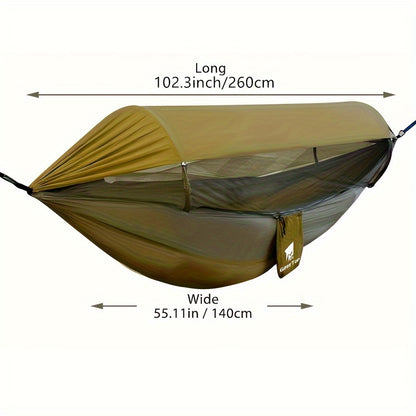 Easy-Setup Double Hammock with Built-In Mosquito Net - Perfect for Travel & Camping, No Batteries Required