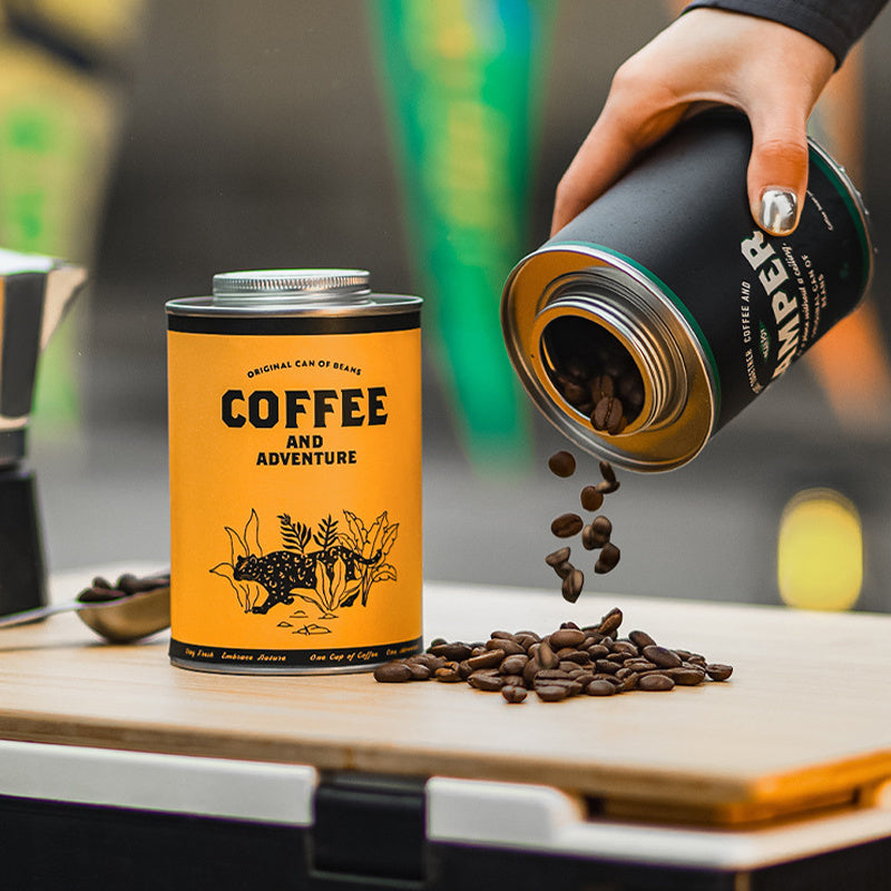Versatile Airtight Coffee Canister with Lid - Reusable, Washable Metal Jar for Freshness - Perfect for Coffee Beans, Tea & Nuts - Ideal Kitchen & Outdoor Storage Solution