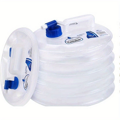 15L Collapsible Water Container with Faucet - Leakproof, Portable & Durable for Outdoor Hiking and Emergency Preparedness