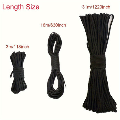 4mm 7 Strand Core Cord Lanyard Rope, 3/16/31m Camping DIY Bracelet Making Outdoor Multi-functional Accessories