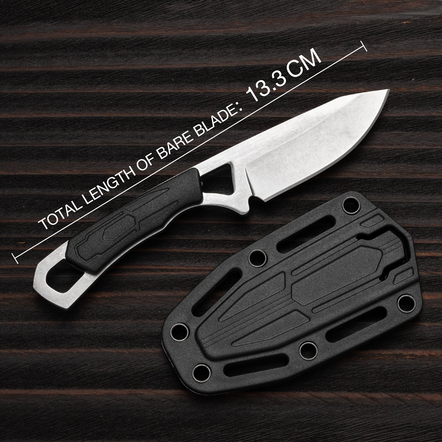 1pc Ultra-Lightweight 6.86cm Stainless Steel Mini Fixed Blade Knife - EDC Full Tang with Textured Grip & Durable ABS Sheath, Ideal for Outdoor Adventures & Everyday Use