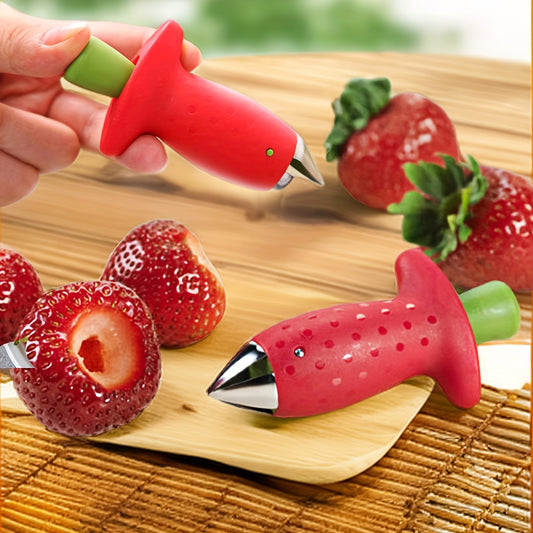 1/2/4pcs Easy-to-Use Stainless Steel Strawberry Corer for Effortless Stem Removal in the Kitchen