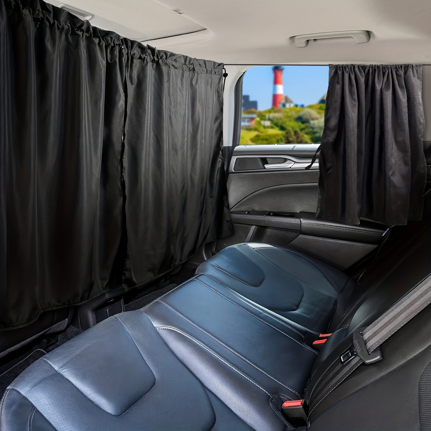 4-Pack Universal Car Side Window Sunshades and Partition Curtain - Privacy Shades for Travel and Camping with Storage Bag Included