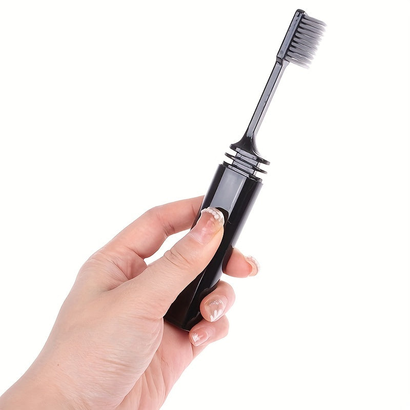 Portable Compact Charcoal Folding Toothbrush - Perfect for Travel, Camping, and Hiking - Easy to Take and Efficient Teethbrush
