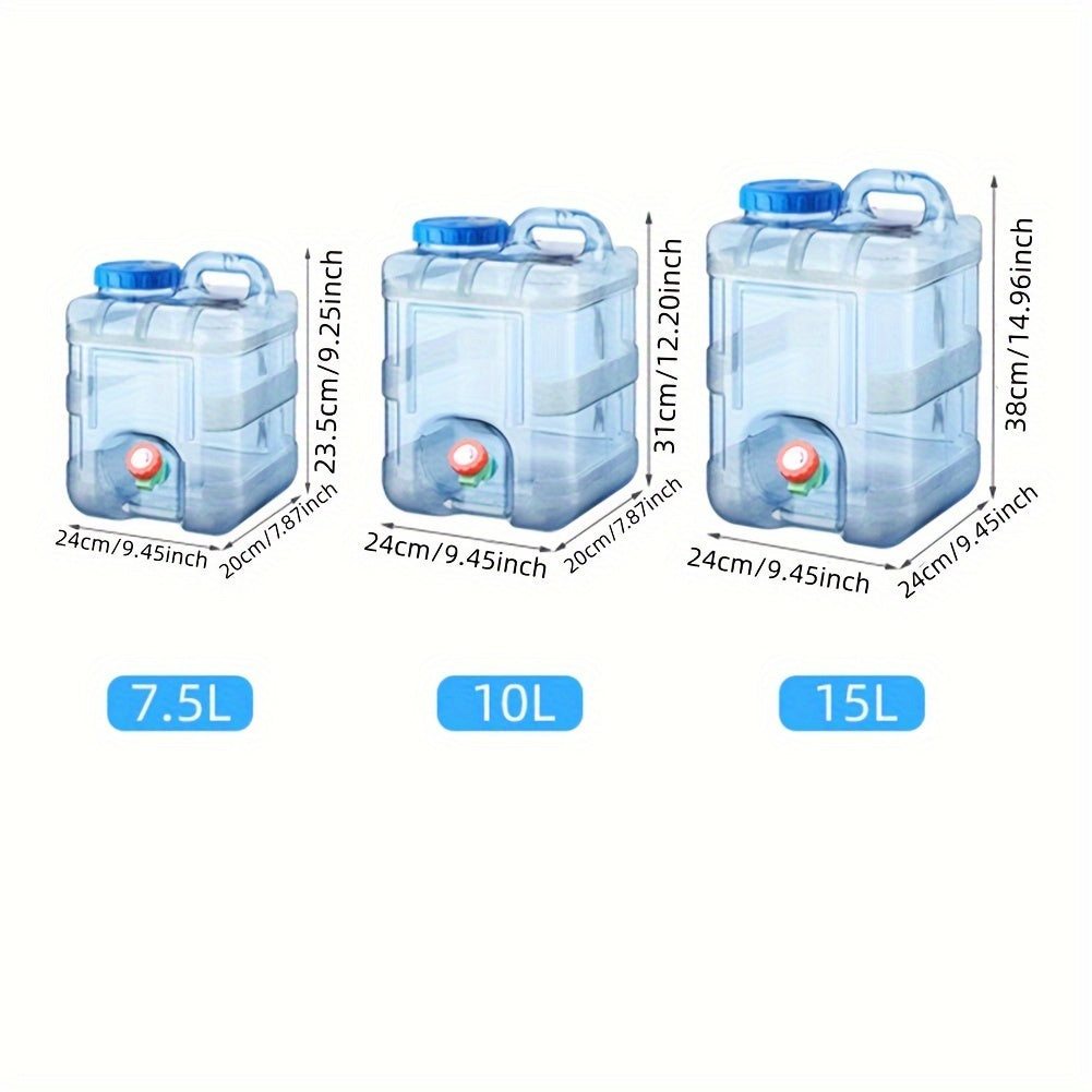 Food-Grade Safe Portable Water Storage Containers With Spigots, 7.5L/10L/15L, For Camping, Car Travel, And Emergency Preparedness, Large Opening For Easy Cleaning