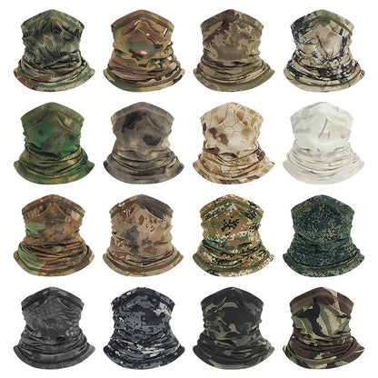 Men's Breathable Camo Neck Gaiter - Quick-Dry, UV Protection Cycling Scarf | Windproof & Dustproof Face Cover for Outdoor Sports, Hiking, Fishing, Running & Motorcycling | Polyester Knit Mesh Neck Warmer