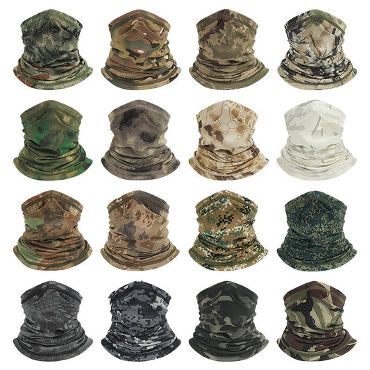 Men's Breathable Camo Neck Gaiter - Quick-Dry, UV Protection Cycling Scarf | Windproof & Dustproof Face Cover for Outdoor Sports, Hiking, Fishing, Running & Motorcycling | Polyester Knit Mesh Neck Warmer