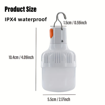 Outdoor USB Rechargeable Flashlight, LED Lamp Bulbs, Portable Lantern Night Lights, High Brightness Light With Hook, For Emergency, Adventure, Camping, Fishing