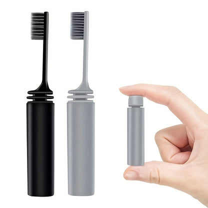 Portable Compact Charcoal Folding Toothbrush - Perfect for Travel, Camping, and Hiking - Easy to Take and Efficient Teethbrush