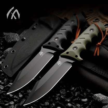 HUANGFU High quality outdoor knives, fixed blades, wilderness survival knives, universal knives, can be used for hiking, exploration, camping, and collecting outdoor activity knives. Men's gifts, folding knives, manual tools