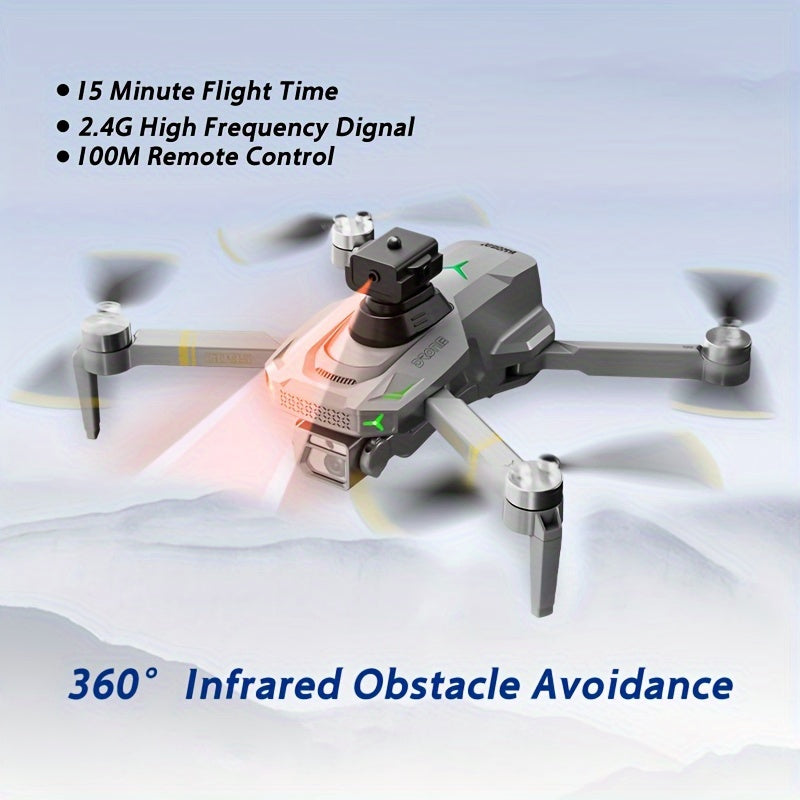 GD95 Quadcopter Drone with HD Dual Cameras, Anti-Shake ESC, 360° Obstacle Avoidance - Smooth & Low Noise Flight, Real-Time App Streaming, Includes Ambient Light, Bonus Blades, Storage Bag & Protective Cover - Perfect Gift for Holidays