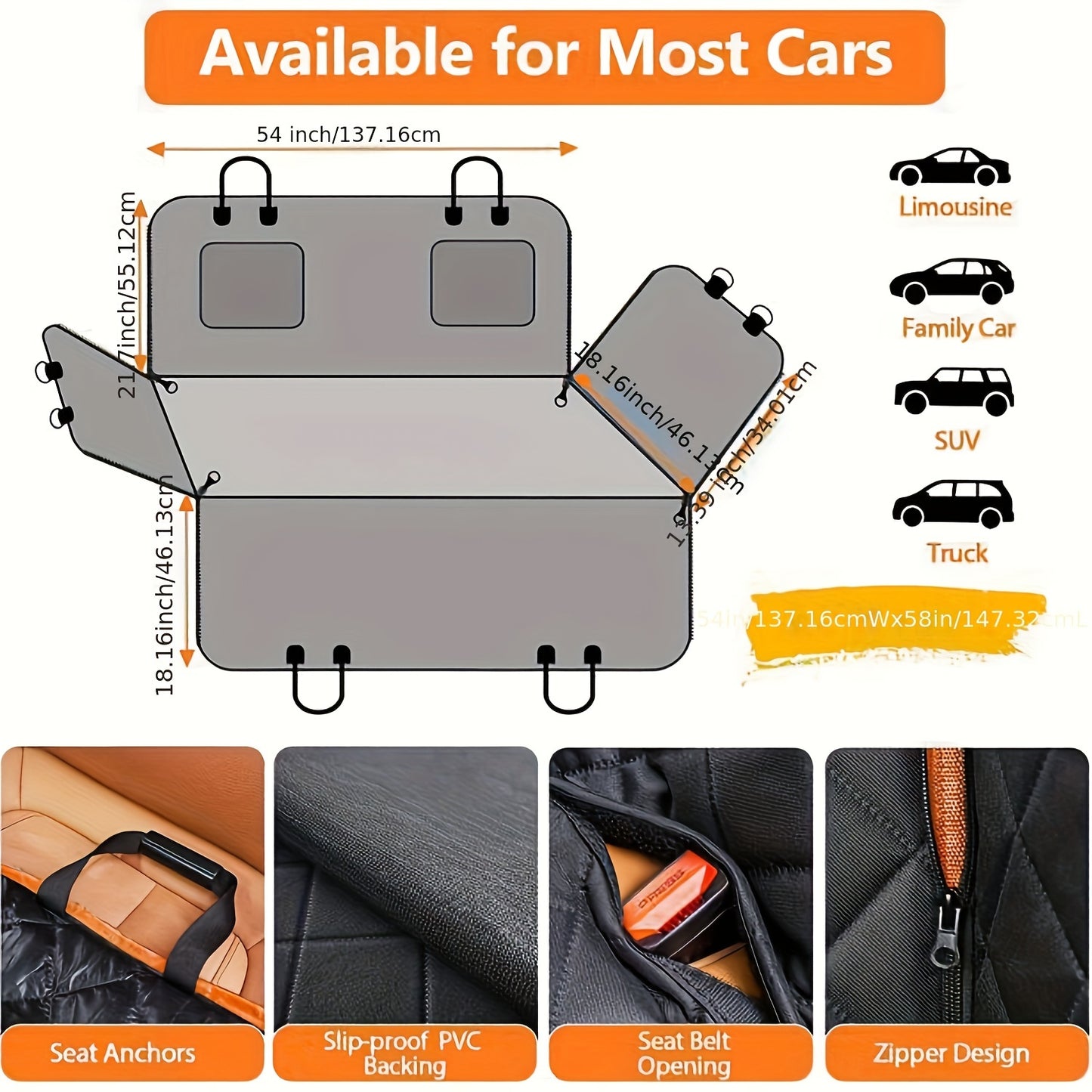 Dog Car Mat For SUV And Trunk, Pet Car Mat For Large Medium Dogs, Waterproof, Anti-dirty And Anti-scratch, Durable