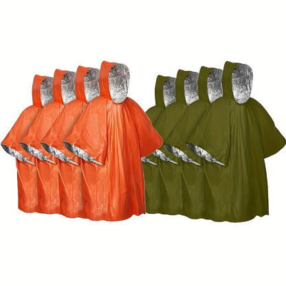 2 or 4-Pack Emergency Blankets, Polyester Film Reversible Warm Raincoat Blankets, Insulated Emergency Thermal Blankets, Reflective Visibility Enhanced, Outdoor Camping Survival Gear, Car Emergency Blankets, TPE Material, No Magnesium Rod/Flintstone